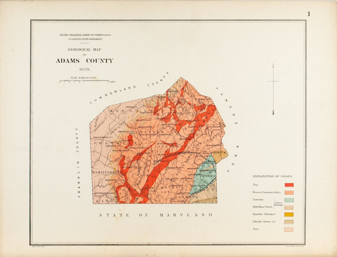 1885 Adams County Pennsylvania - Lesley