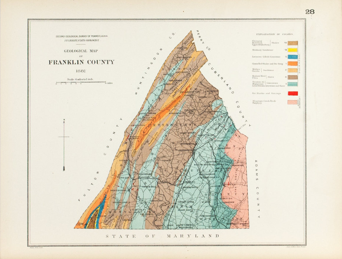 1885 Franklin County Pennsylvania - Lesley
