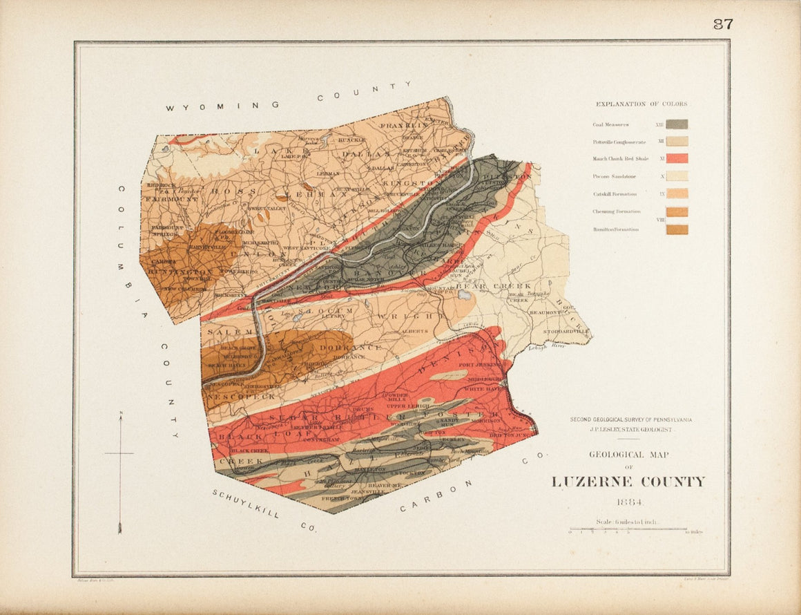 1885 Luzerne County Pennsylvania - Lesley