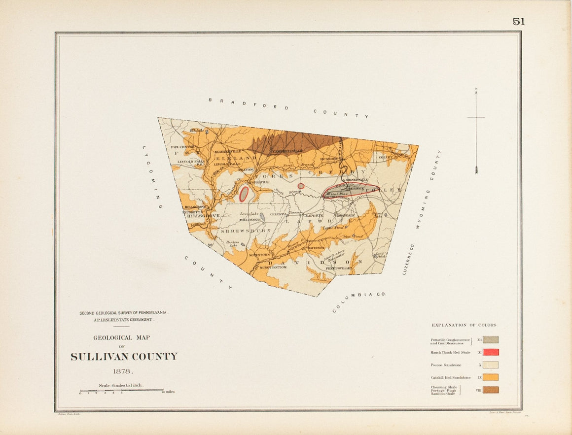 1885 Sullivan County Pennsylvania - Lesley