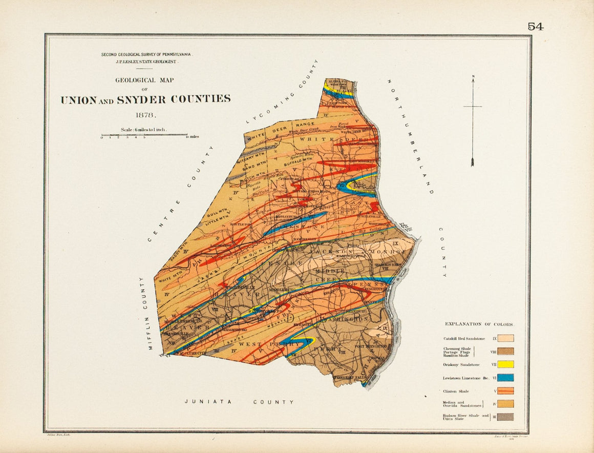 1885 Union Snyder County Pennsylvania - Lesley