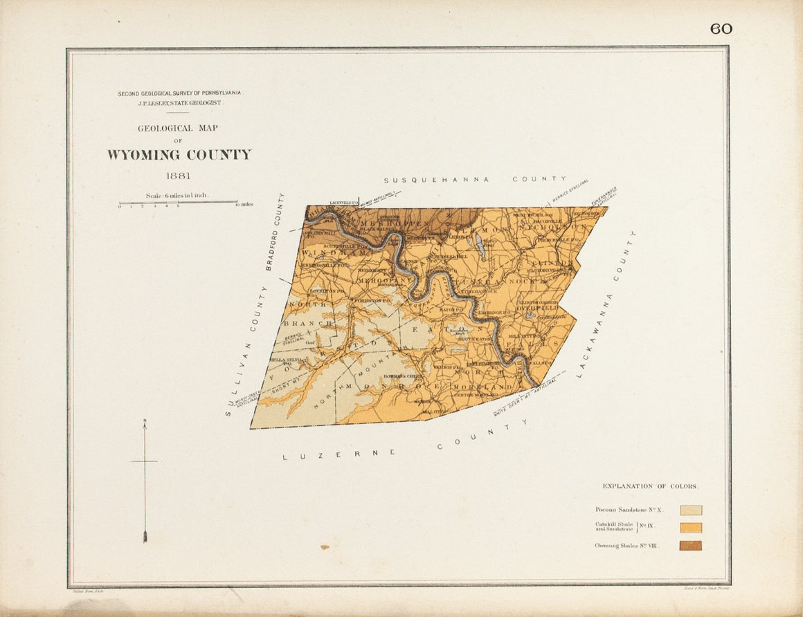 1885 Wyoming County Pennsylvania - Lesley