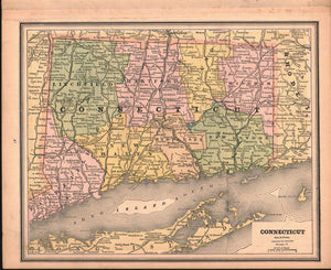 1887 New York New Jersey Connecticut - Cram
