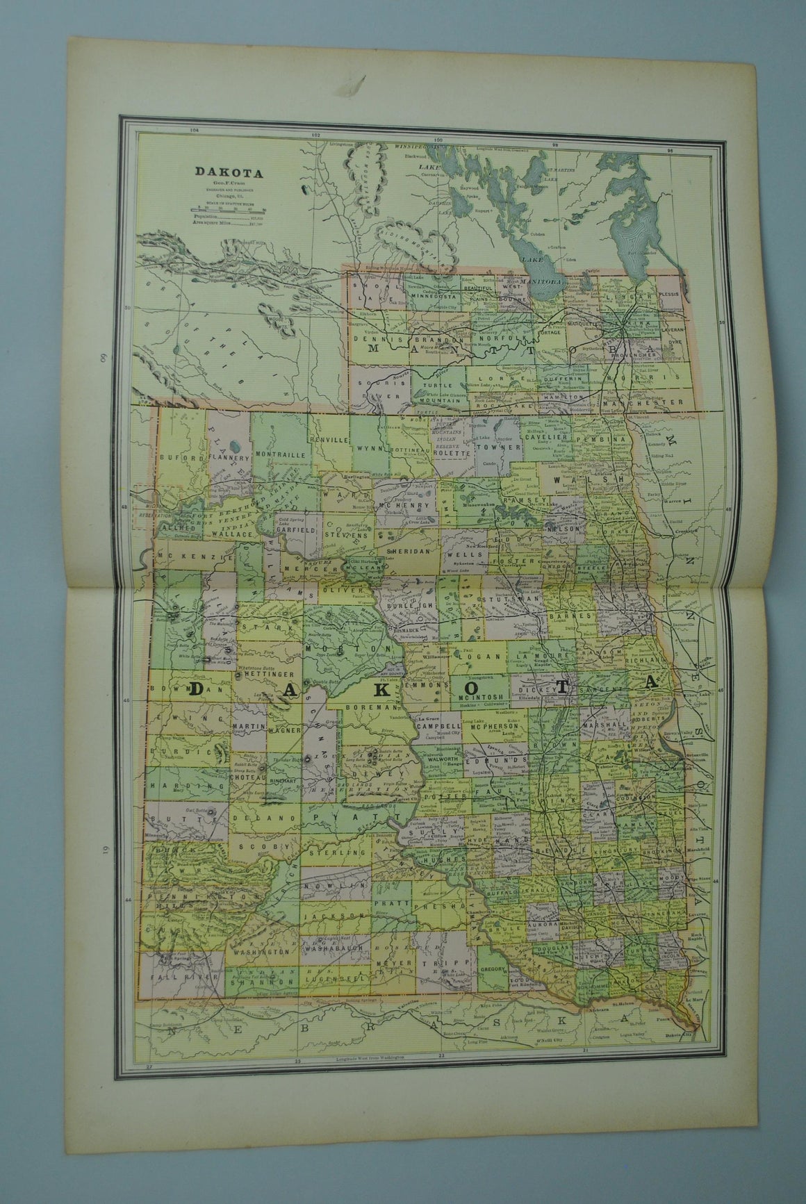 1887 Dakota Minnesota North Carolina - Cram