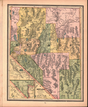 1887 California Nevada - Cram