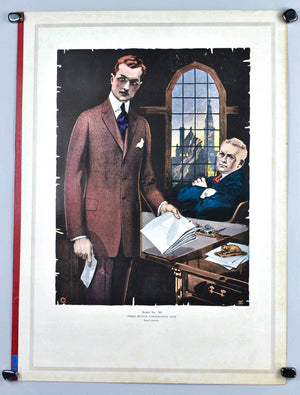 WWI Era Edward Rose Men's Taylor Fashion Lithograph Plate Print No.703 1917-1918