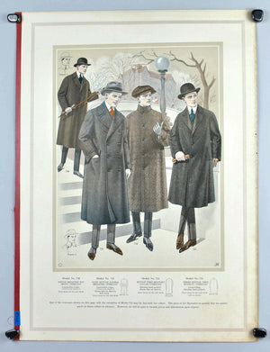 WWI Edward Rose Men's Taylor Fashion Plate Print Overcoat Collection A