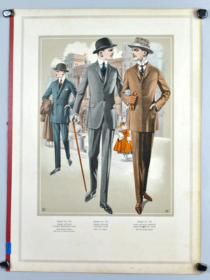 WWI Era Edward Rose Men's Taylor Fashion Plate Print Suit Collection A