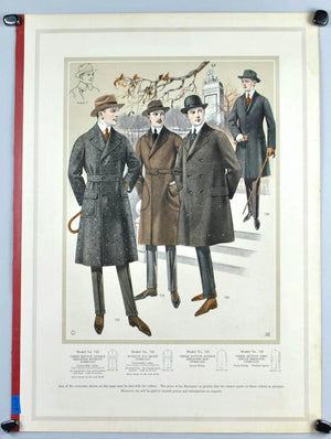 WWI Edward Rose Men's Taylor Fashion Plate Print Overcoat Collection C