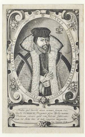 Joannes Schenckius Grafenberg 16th c. Medical Doctor Antique Print Science M.D.