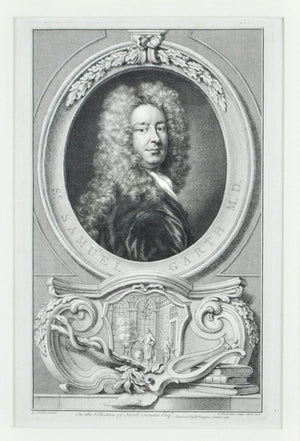 Sr. Samuel Garth MD (1661-1719) Antique Medical Print
