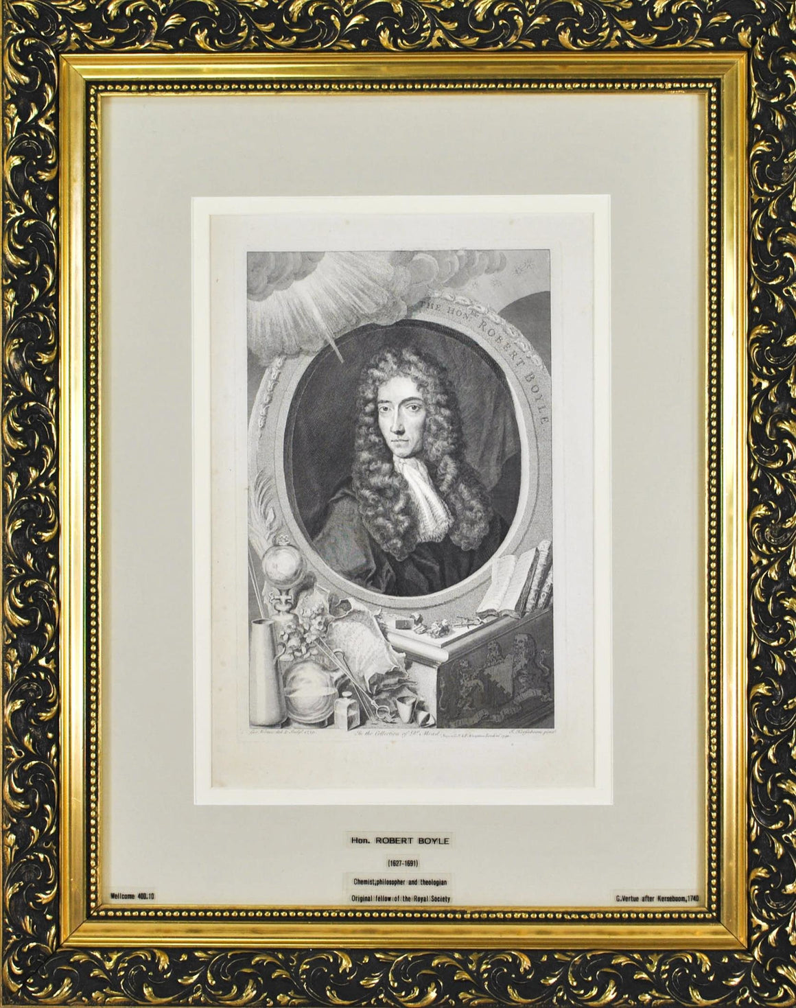 Honourable Robert Boyle (1627 - 1691) Antique Chemist Print