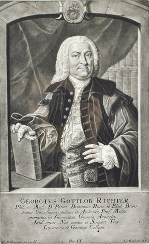 Georgius Gottlob Richter (1694-1773) Antique Medical Doctor Print