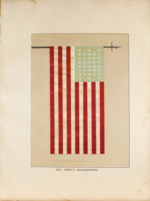 General Grant's Headquarters Antique Civil War Union Army Flag Print 1887
