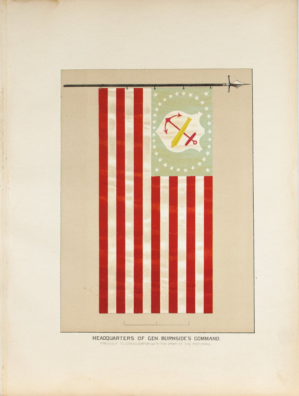 General Burnside's Command Antique Civil War Union Army Flag Print 1887