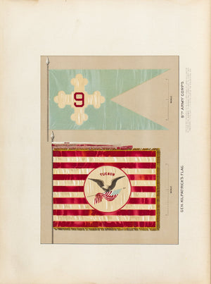 Kilpatrick & 9th Army Corps Antique Civil War Union Army Flag Print 1887