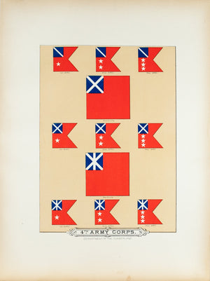 4th Army Corps Antique Civil War Union Army Flag Print 1887 B