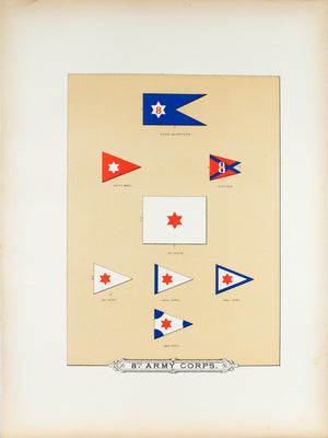 8th Army Corps Antique Civil War Union Army Flag Print 1887 A