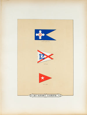 12th Army Corps Antique Civil War Union Army Flag Print 1887 A