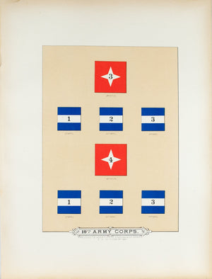 19th Army Corps Antique Civil War Union Army Flag Print 1887 B