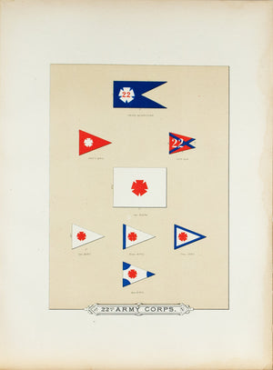 22th Army Corps Antique Civil War Union Army Flag Print 1887 A