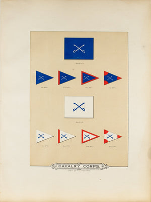 Cavalry Corps Antique Civil War Union Army Flag Print 1887 B