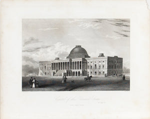Washington DC Capitol Building Antique Architecture Print 1856