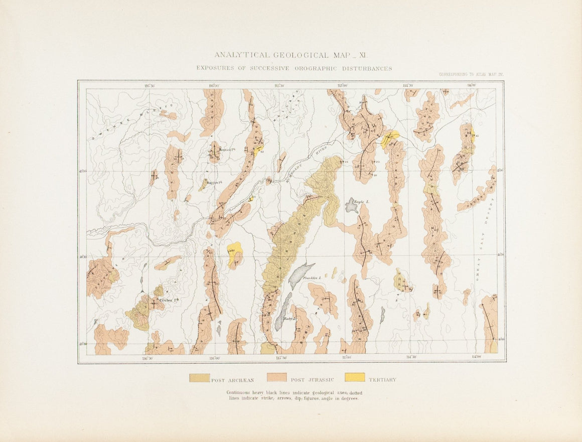 1870 Analytical Geological Map XI - Clarence King