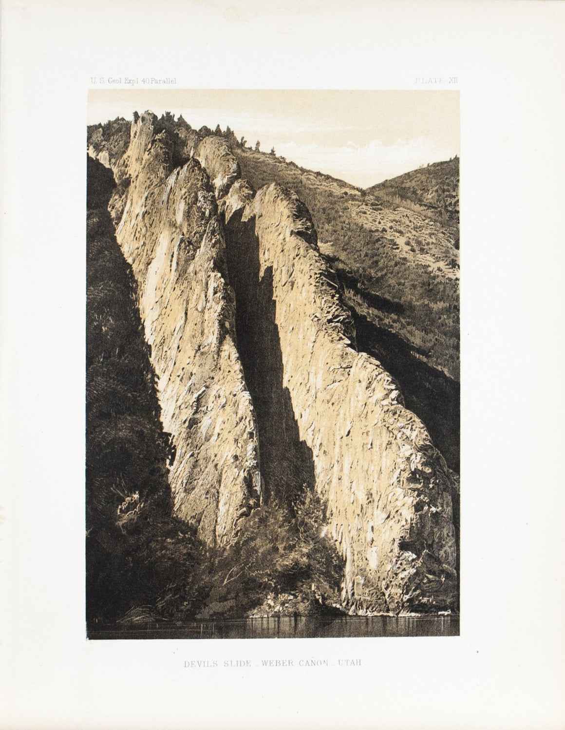 Devil's Slide Weber Canyon Utah Antique Timothy O'Sullivan Print 1870