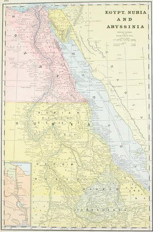 1887 Palestine Egypt Nubia Abyssinia - Cram