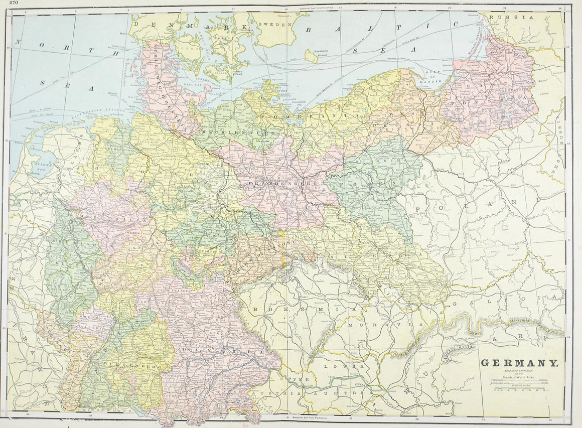 1887 Germany Austro-Hungarian & Italy - Cram
