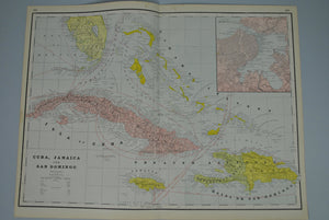 1887 Cuba Jamaica and San Domingo - Cram