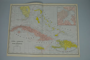 1887 Cuba Jamaica and San Domingo - Cram