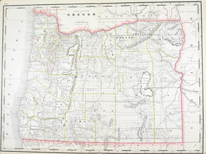 1887 Railroad and County Map of Oregon - Arrowsmith