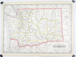 1887 Railroad and County Map of Washington