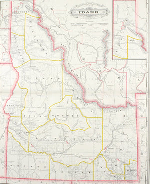 1887 Railroad and County Map of Idaho
