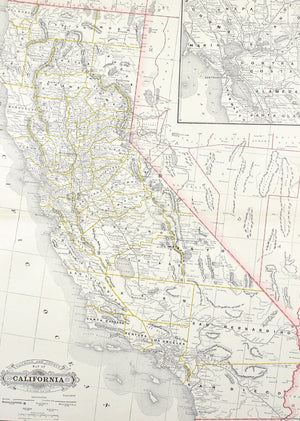 1887 Railroad and County Map of California