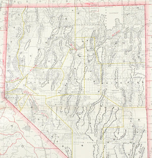 1887 Railroad and County Map of Nevada
