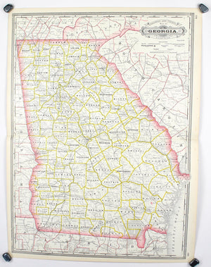 1887 Railroad and County Map of Georgia