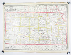 1887 Railroad and County Map of Kansas