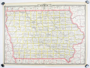 1887 Railroad and County Map of Iowa