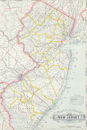 1887 Railroad and County Map of New Jersey