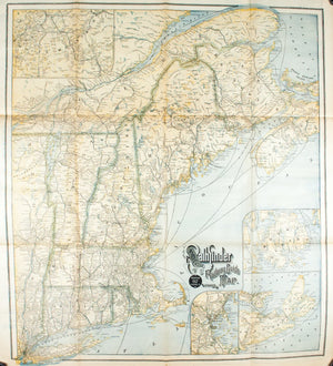 1890 ABC Pathfinder Railway Guide Map