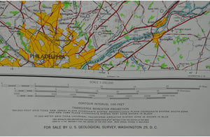 1947 U.S. Geological Army Survey Map Newark New Jersey - Army Map Service
