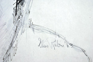 Elsie Rubin 1963 Despair Signed Sketch Woman Portrait Holding Head Matted 20x20