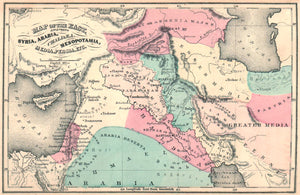 1870 Map Travels of Apostle Paul - E Wells