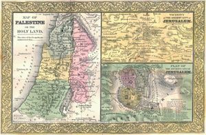 1849  Palestine and Jerusalem - S Mitchell