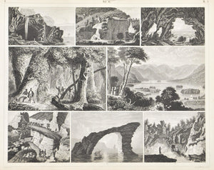 Brazil Isle of Wight Grotto Naples Greece Antique Geology Print 1857