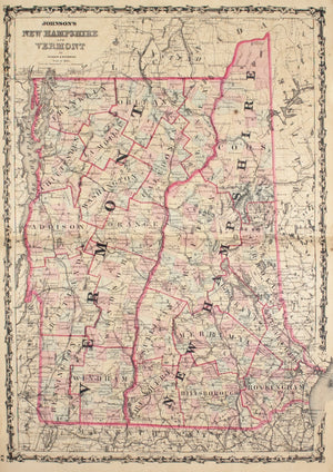1860 New Hampshire & Vermont - Johnson