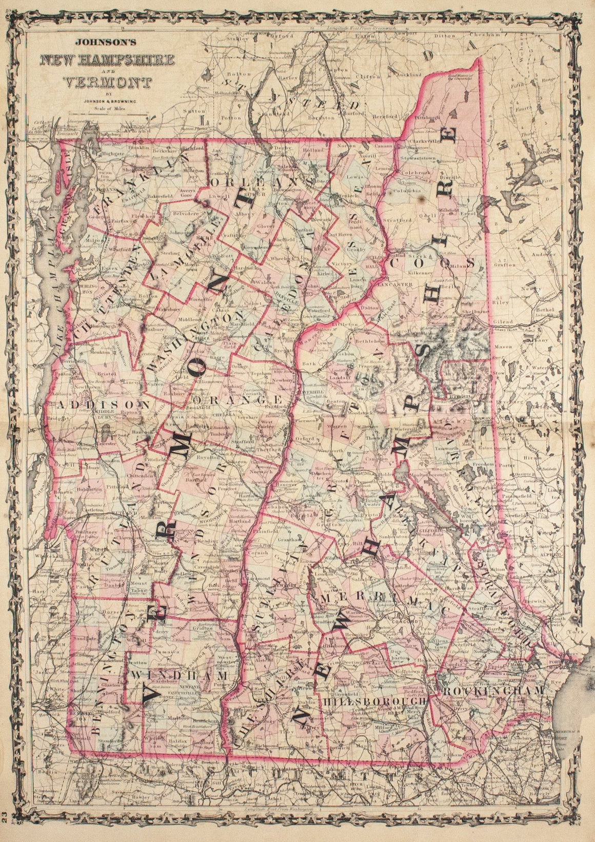 1860 New Hampshire & Vermont - Johnson